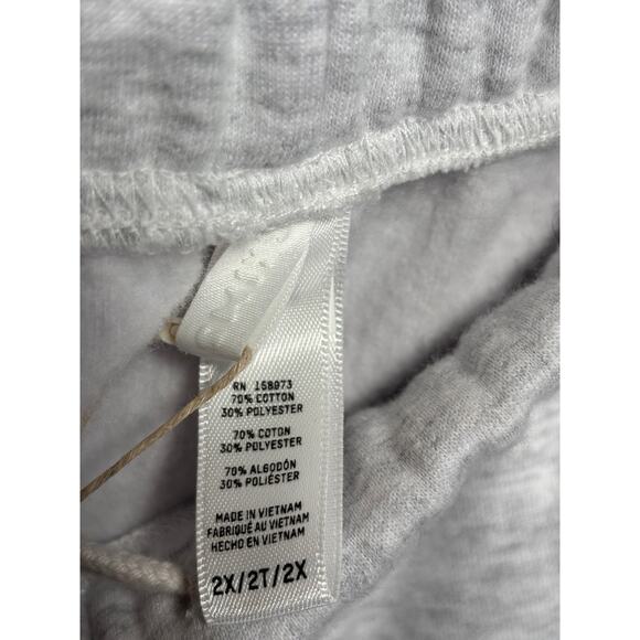 Skims Cotton Fleece Straight Leg Pant Sweatpants Light Heather Grey Womens 2X - Picture 5 of 9